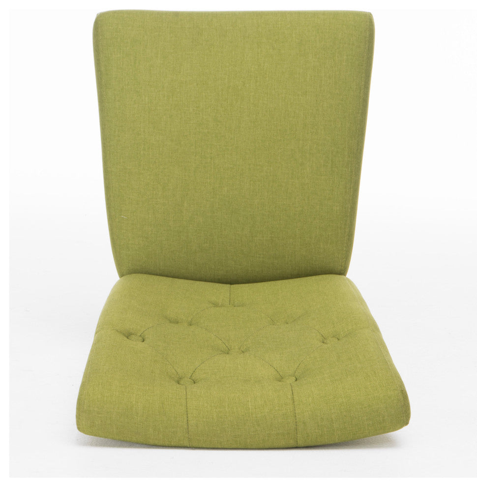 GDF Studio Nasima Green Fabric Dining Chairs, Set of 2