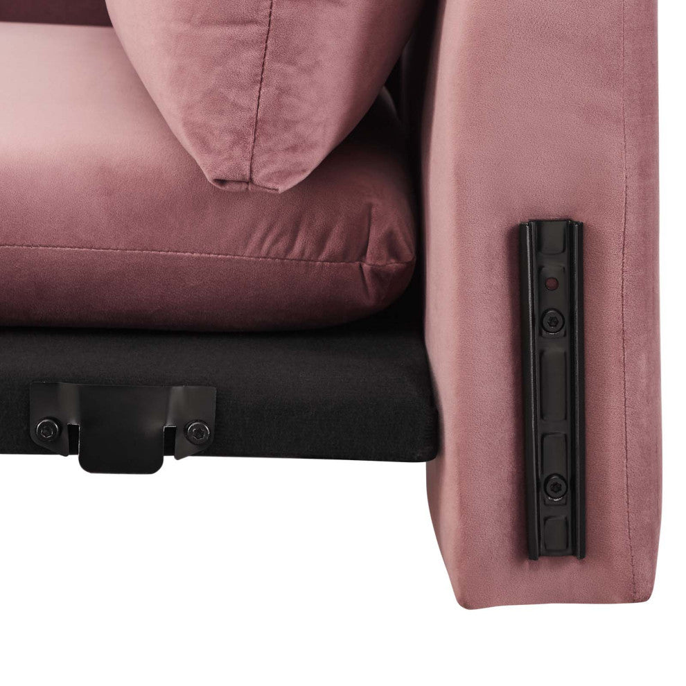 Armchair Accent Chair, Velvet, Pink, Modern, Living Lounge Hotel Hospitality