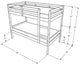 Sydney Twin over Twin Bunk Bed, Light Gray With Linen Aqua Mattresses