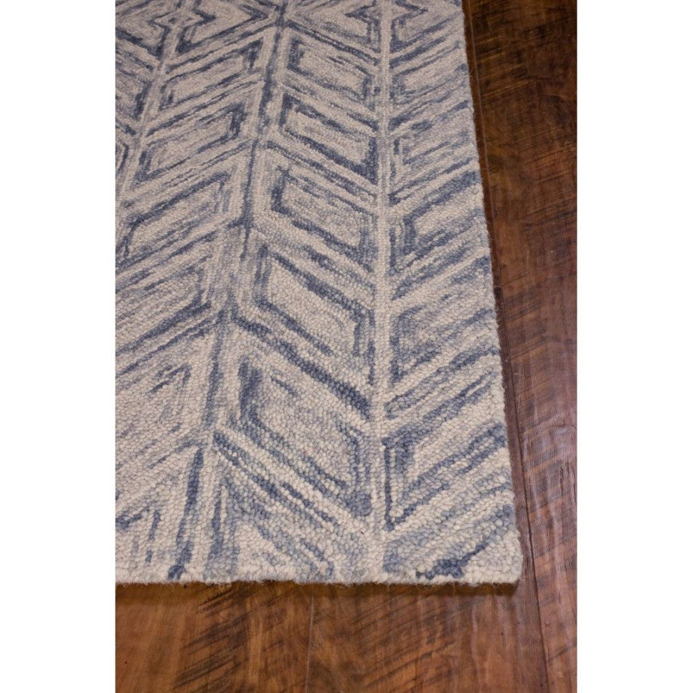 KAS Gramercy 1611 Blue Heather Herringbone Area Rug, 5'x8'