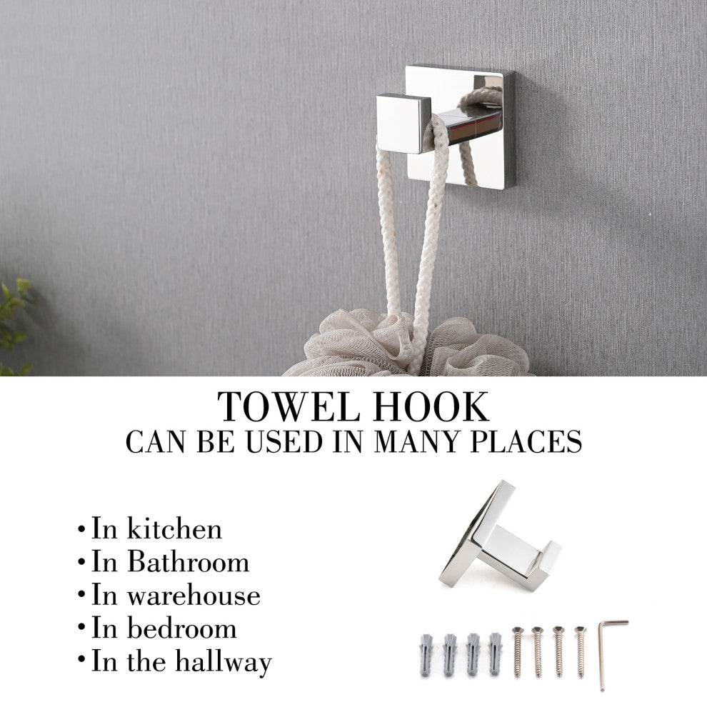 5-Piece Decorative Bathroom Hardware Set , Chrome