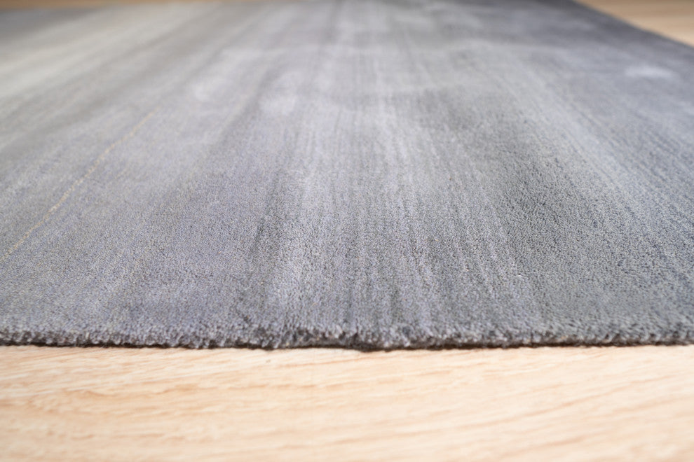 Handmade Wool Gray Transitional Stripe Horizon Rug, 5' X 8'