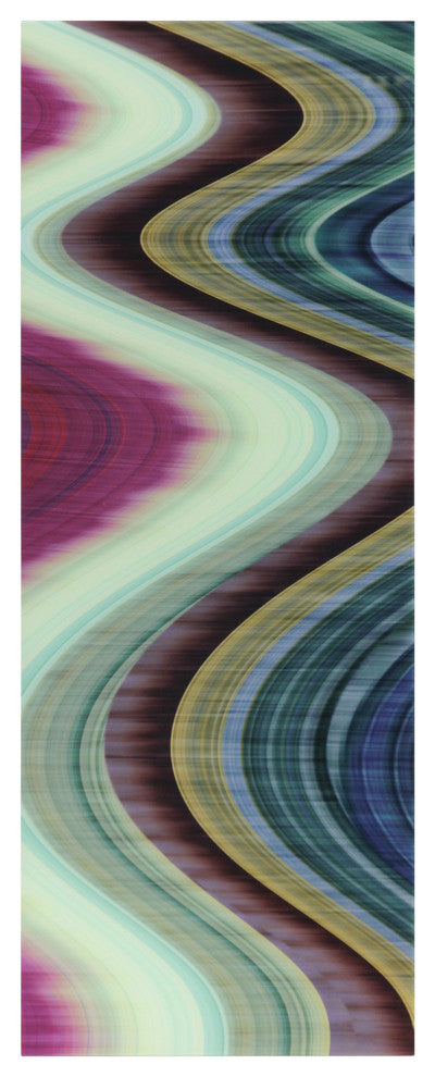 "Rumba 1" Abstract Wall Art on Frameless Free Floating Tempered Glass 63x24