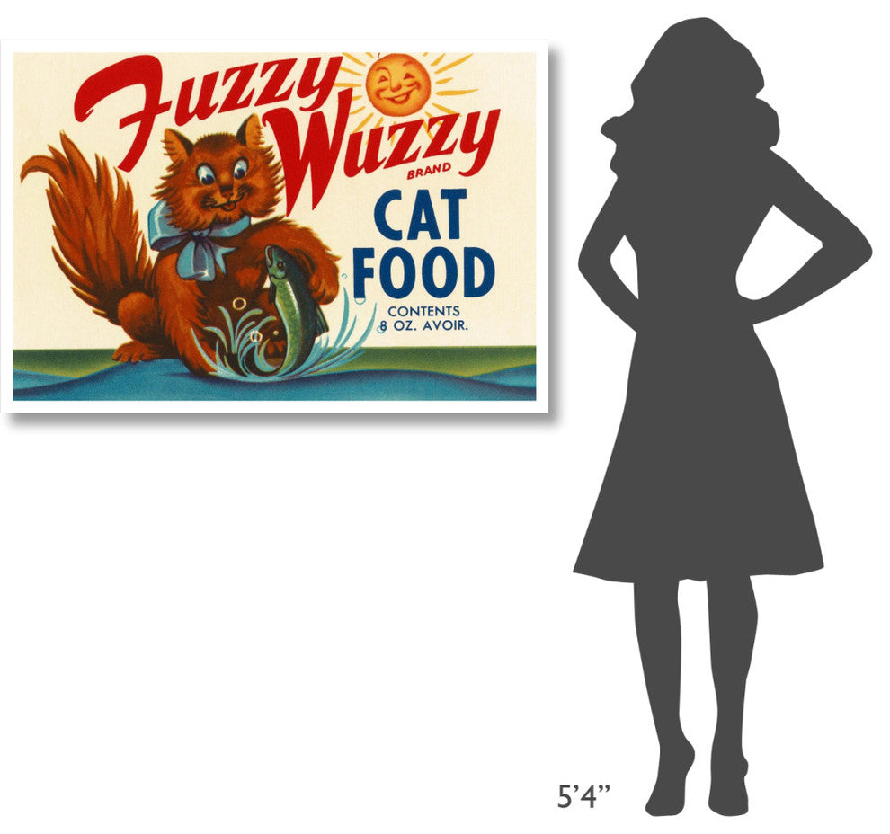 "Fuzzy Wuzzy Brand Cat Food" Digital Paper Print by Retrolabel, 46"x31"