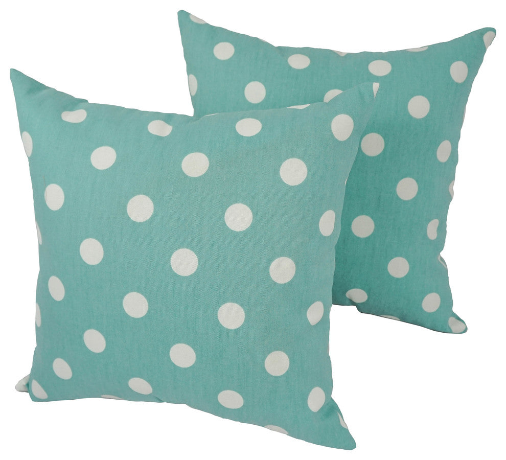 Blaziing Needles 17" Spun Polyester Throw Pillows, Set of 2, Pretty Polka Dot