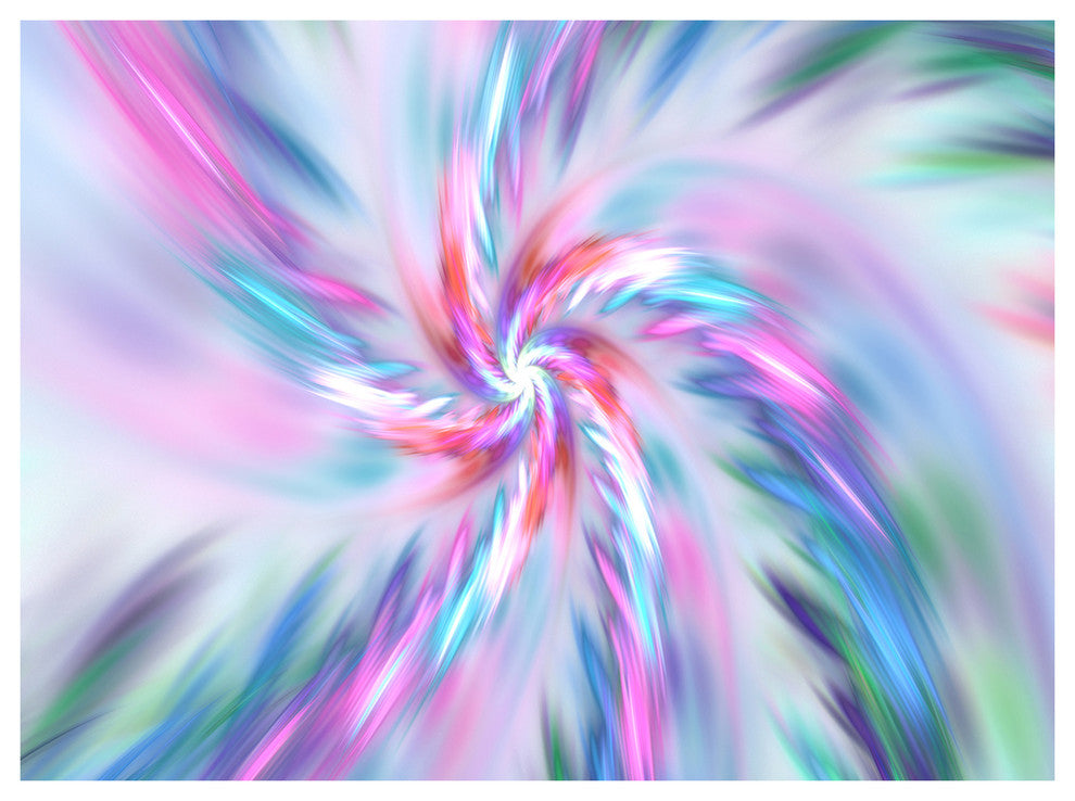 Exotic Light Blue Flower Petal Dance, Floral Canvas Art Print, 40"x30"