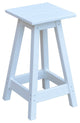 Poly Lumber Bar Stool, White, Counter Height, Square