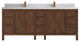 Elizabeth 84 Double Sink Bath Vanity in Dark Walnut Teak 2" Calacatta Nuvo