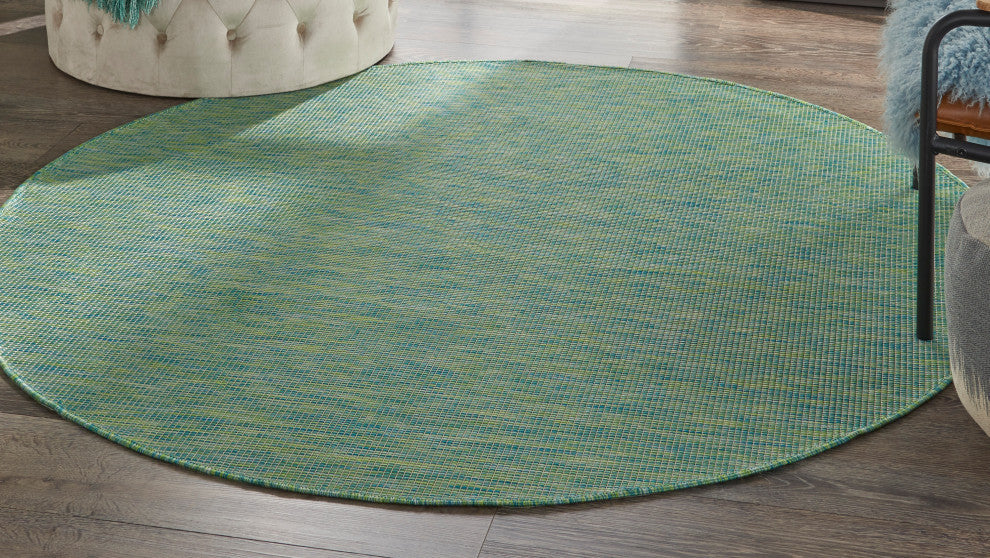 Nourison Positano Contemporary Area Rug, Blue/Green, 6'xround