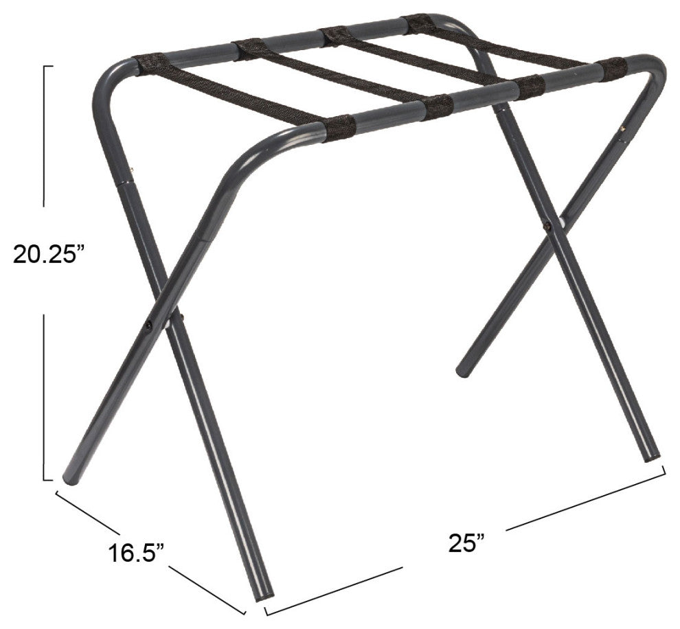 Luggage Rack, Grey Frame with Black Straps
