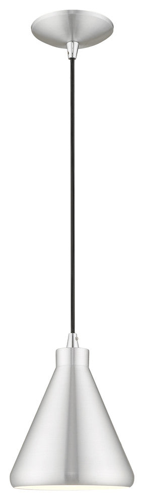 Livex Lighting Brushed Aluminum 1-Light Mini Pendant