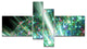 Bright Blue Solar Bubbles Planet, Abstract Canvas Wall Art, 60"x32", 4 panels