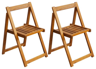Vidaxl Folding Garden Chairs, Set of 2, Solid Acacia Wood