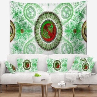Light Green Psychedelic Relaxing Art Abstract Wall Tapestry, 92"x78"