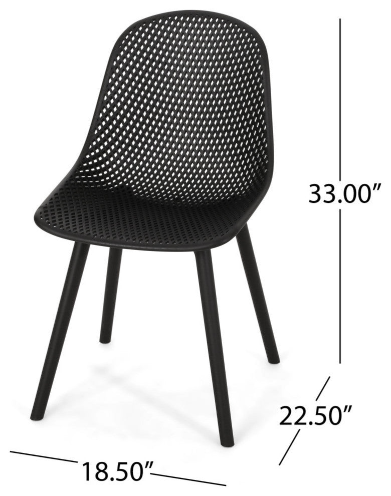 Posey Outdoor Dining Chair, Black