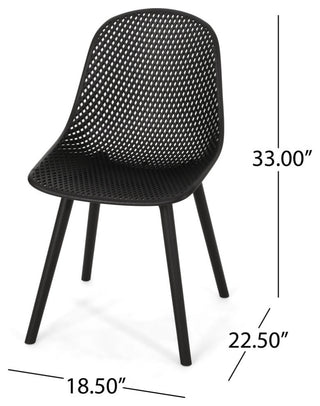 Posey Outdoor Dining Chair, Black