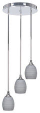 Empire 3-Light Cluster Pendalier, Chrome/Gray Matrix
