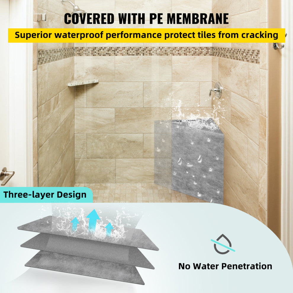 VEVOR Ready to Tile Shower Seat 22.4"x16"x20" corner shower bench