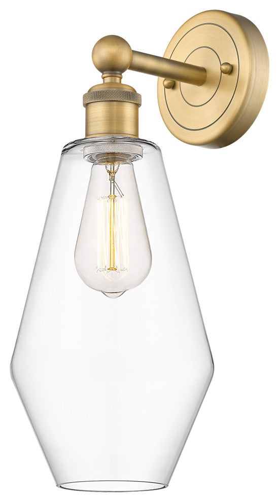 Edison Cindyrella 1-Light 7" Sconce, Brushed Brass, Clear Shade