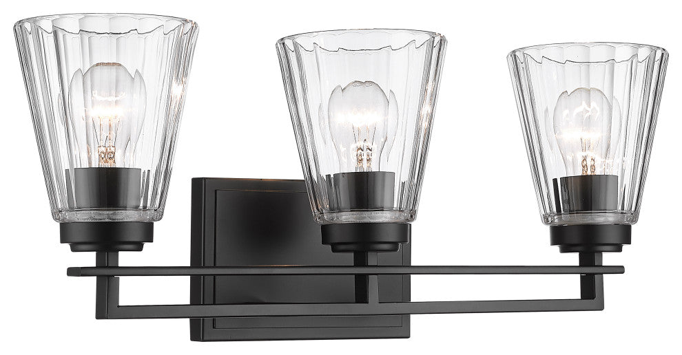 Z-LITE 3-Light Vanity, Matte Black