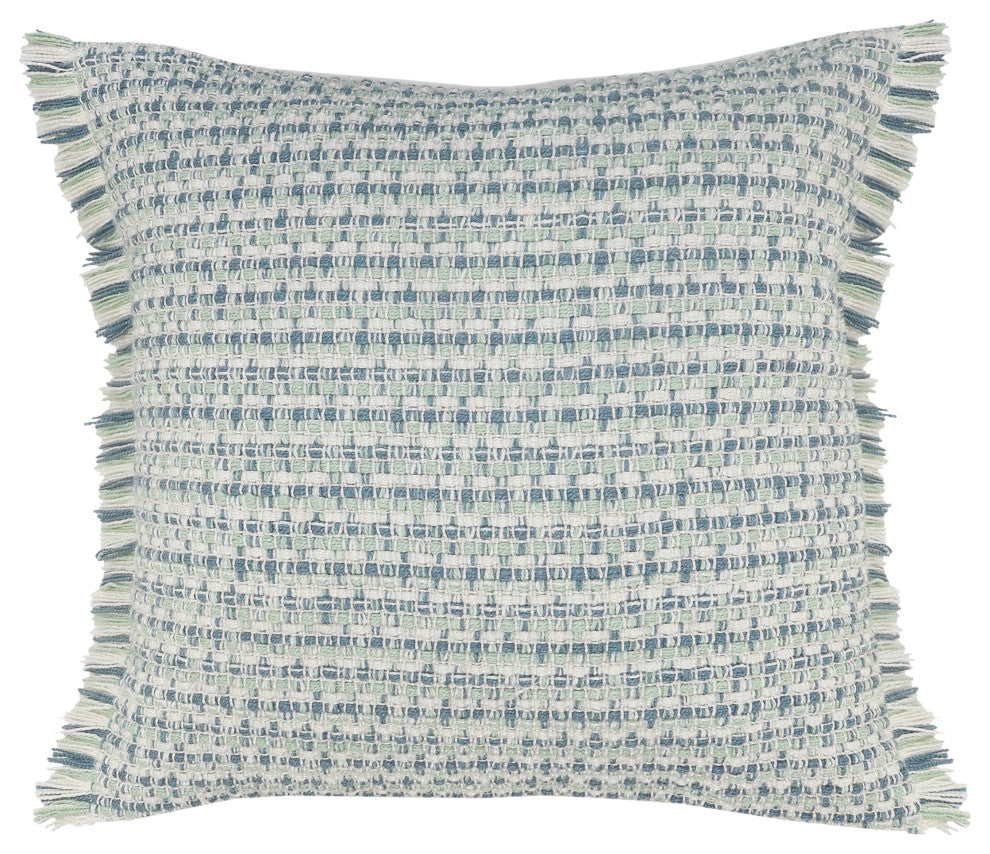 Interwoven Coastal Delight Fringed Throw Pillow
