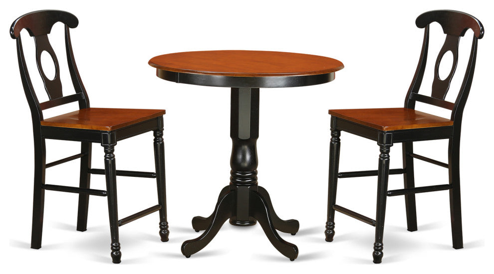 3 Pc Dining Counter Height Set - Dinette Table And 2 Counter Height Stool