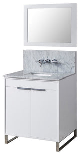 32" Premium Luca Bath Vanity, White and Mirror
