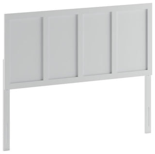Oliver Paneled Wooden Adjustable Headboard for Metal Bed Frames, White, Queen