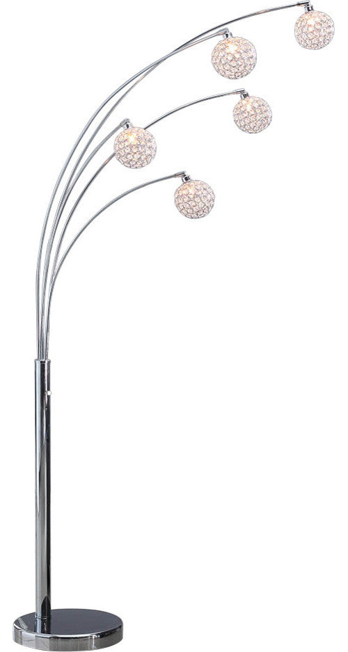 Manhattan 5-Arch Crystal Ball 84" Arched Floor Lamp