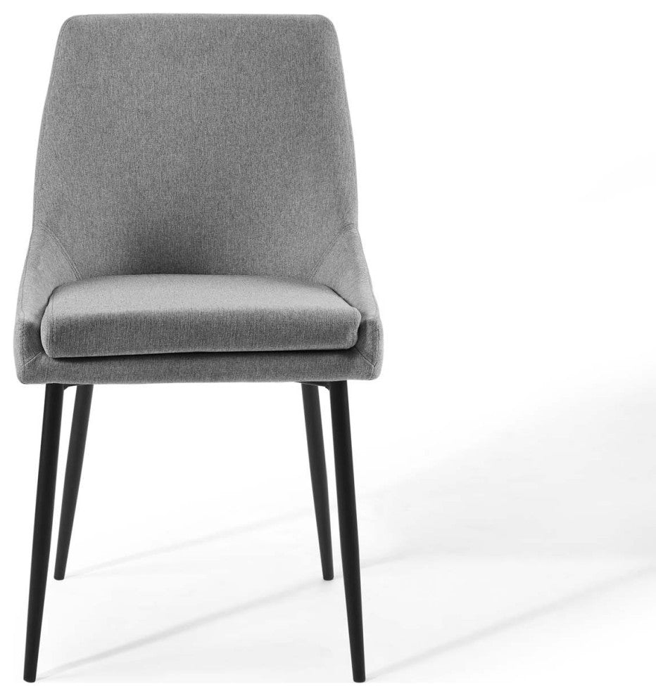 Viscount Upholstered Fabric Dining Chairs - Set of 2 EEI-3809-BLK-LGR
