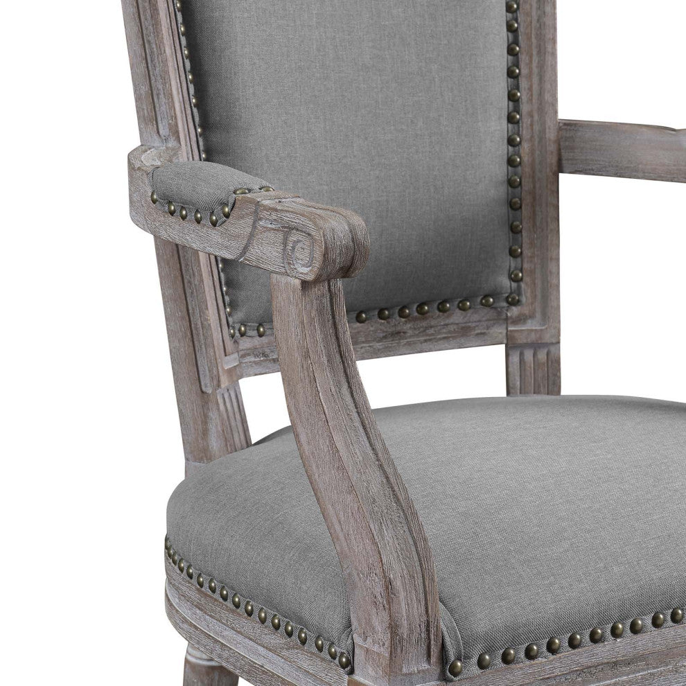 Light Gray Penchant Dining Armchair Upholstered Fabric Set of 2