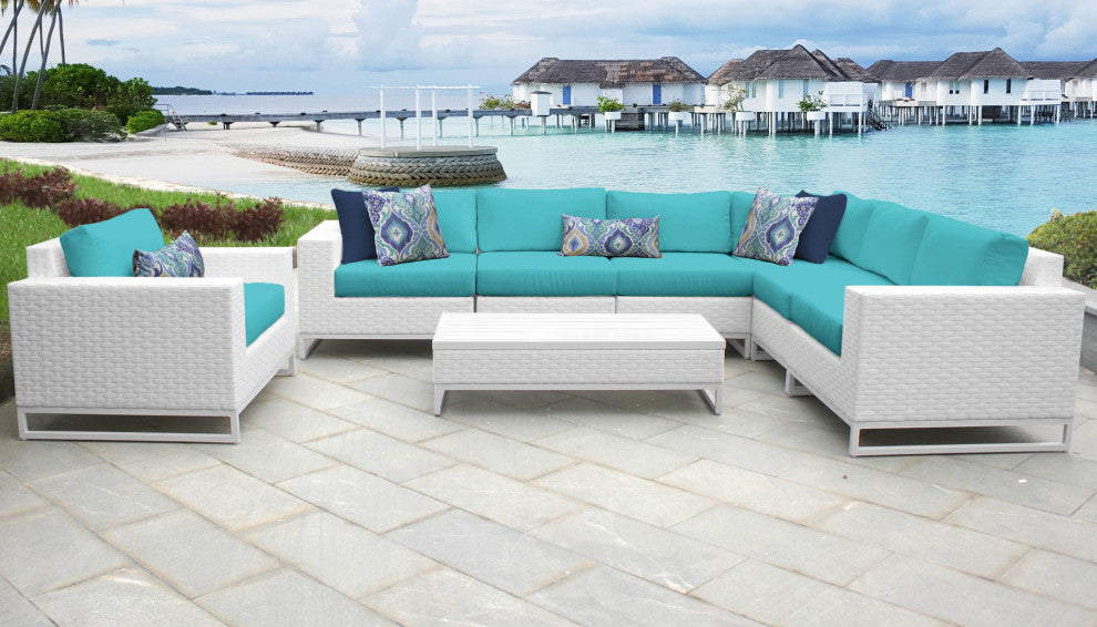 Miami 8 Piece Outdoor Wicker Patio Furniture Set 08b