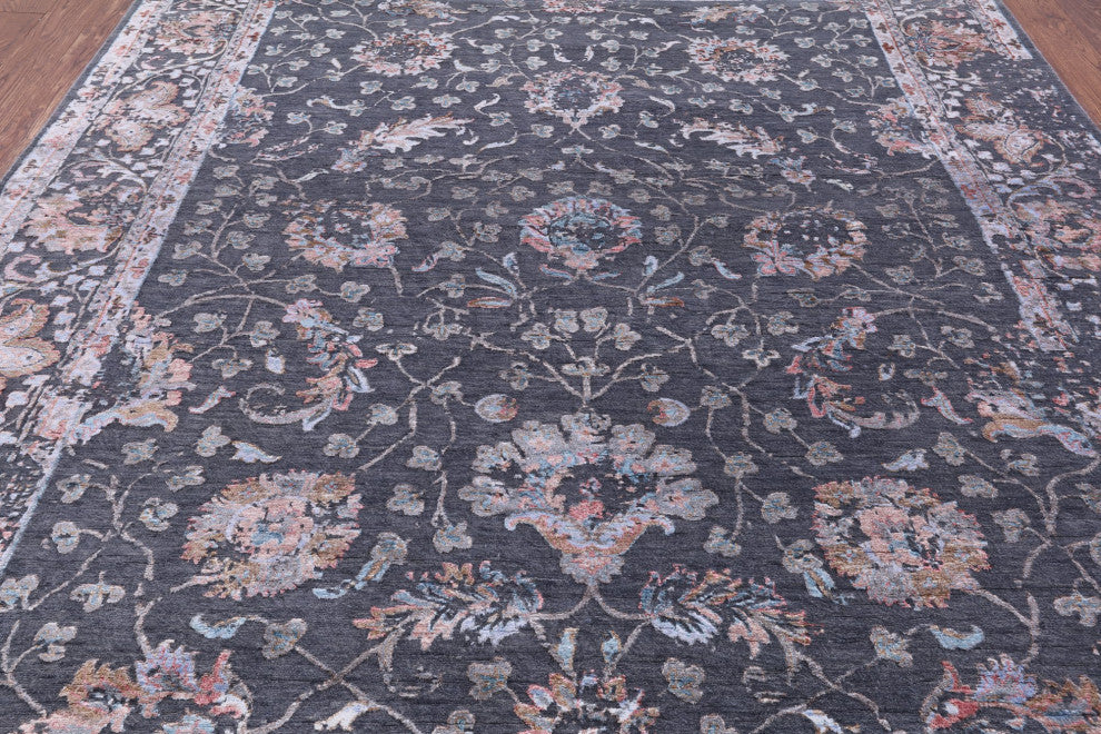 8' 1" X 10' 2" Persian Wool and Silk Handmade Rug Q7101