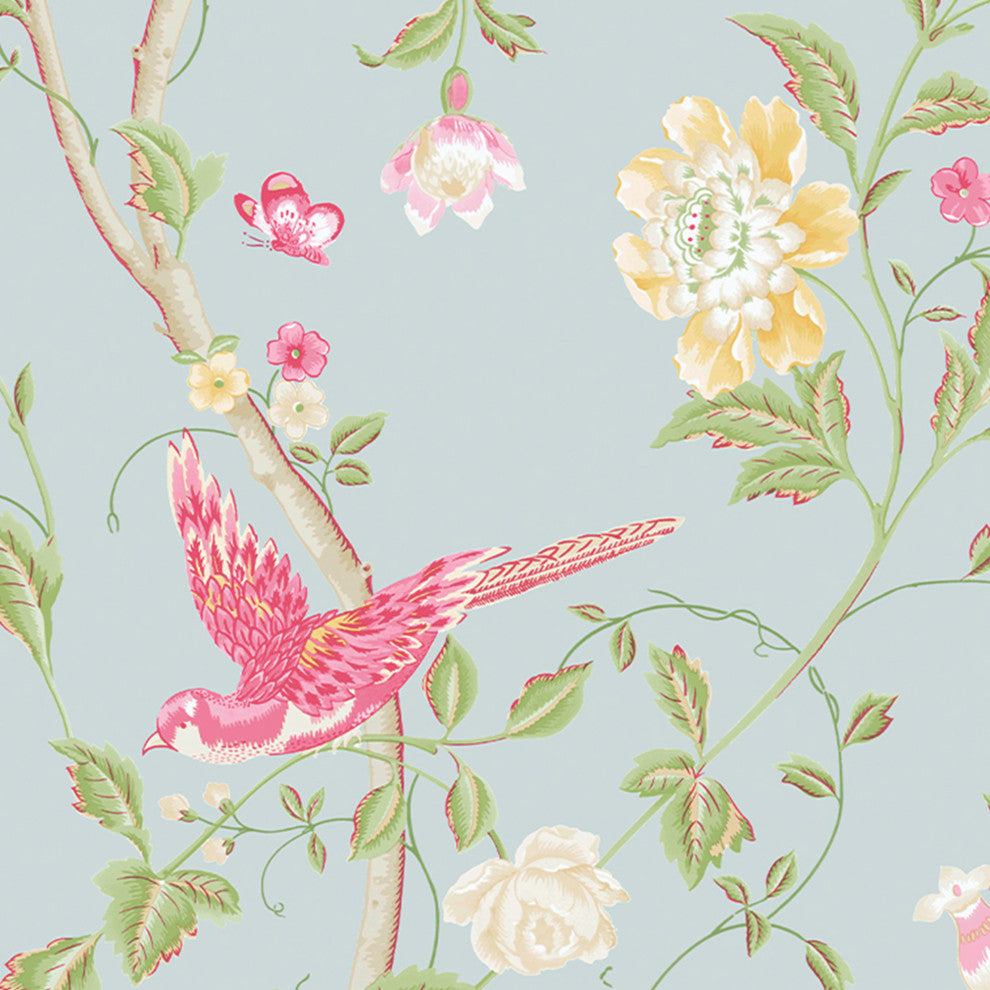 Laura Ashley Summer Palace Wallpaper, Duck Egg
