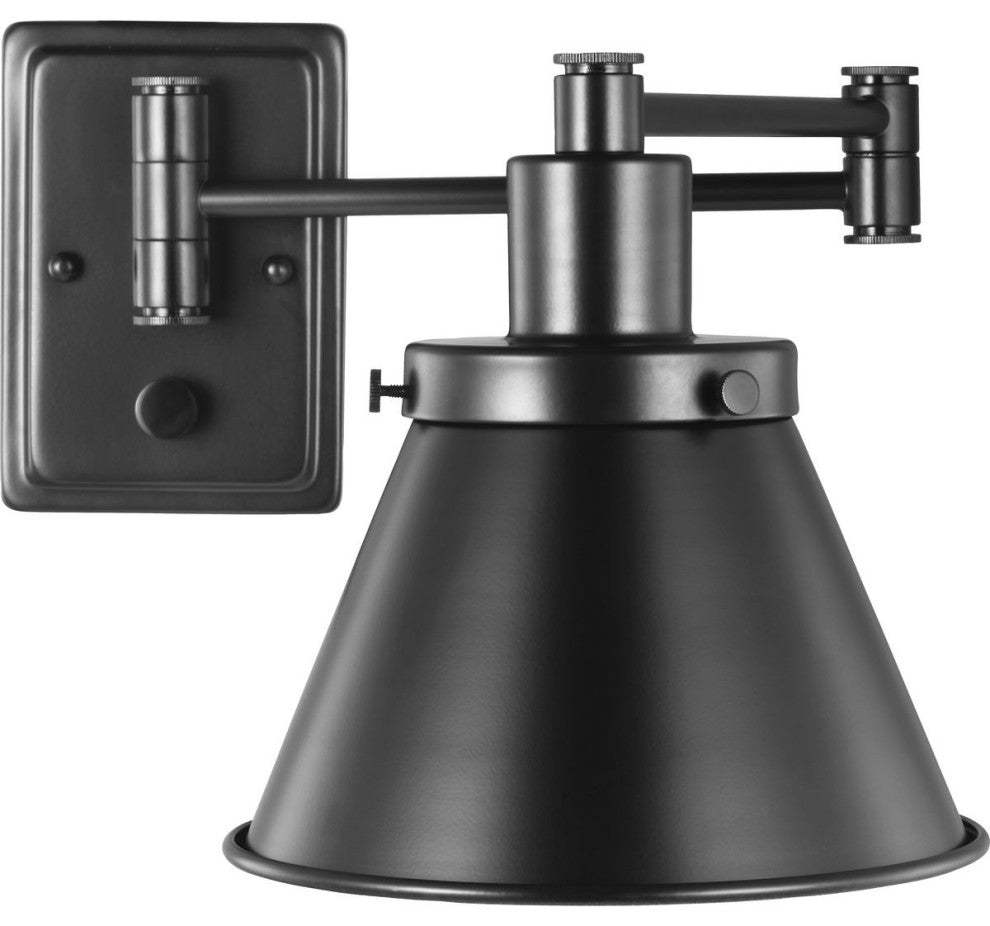 Hinton Collection Black Swing Arm Wall Light