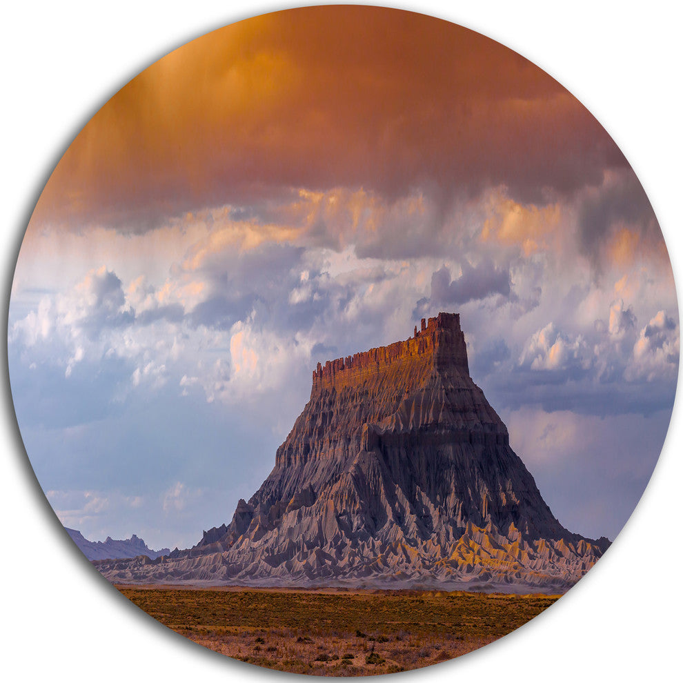 Factory Buttle Utah Panorama, Landscape Disc Metal Artwork, 11"