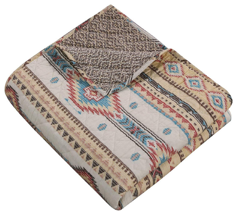 Greenland Home Fashions Phoenix Throw Blanket 50x60-inch Tan