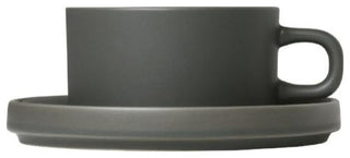 Pilar Tea Cup With Saucer, 2-Piece Set, Pewter 6oz