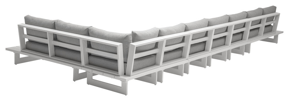 Maldives Grey Water Resistant Fabric Outdoor Patio Modular Sectional
