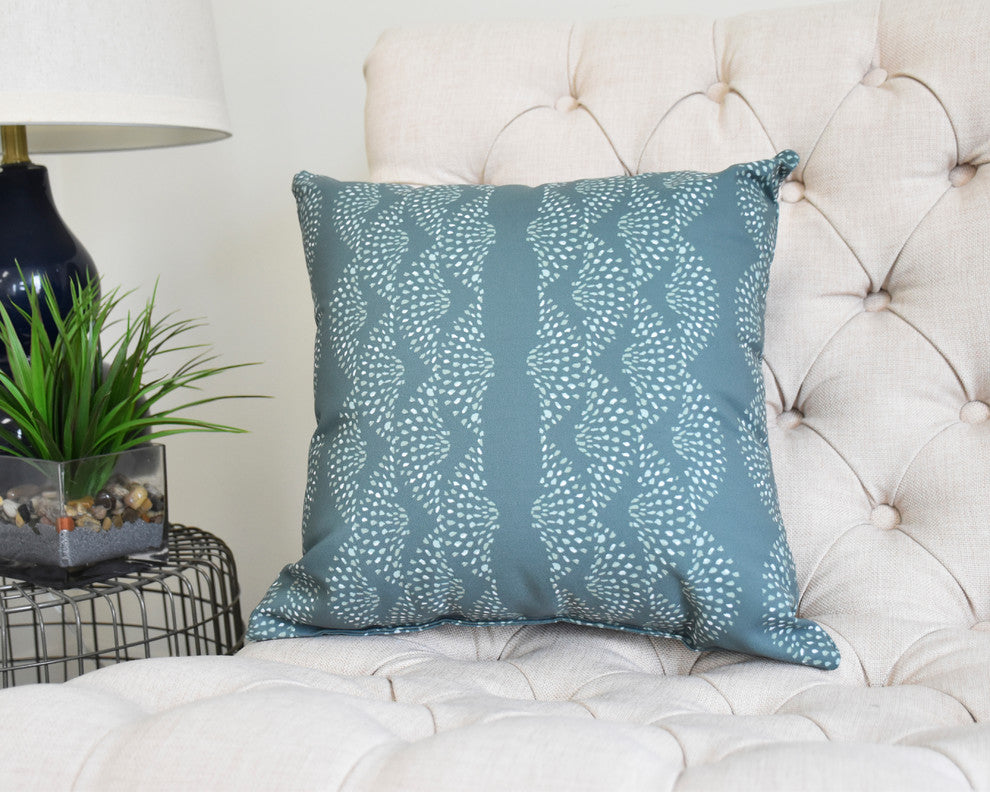 Dotted Decor 16" Green Stripe Print Decorative Throw Pillow