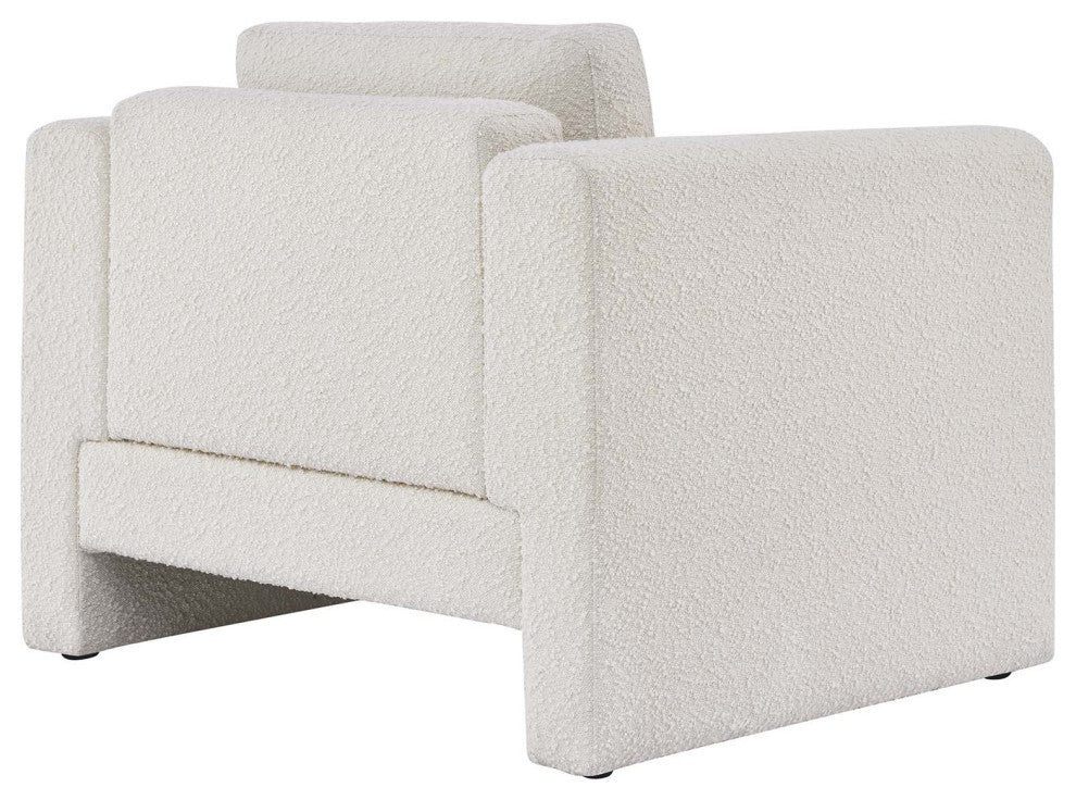 Visible Boucle Fabric Armchair - Ivory