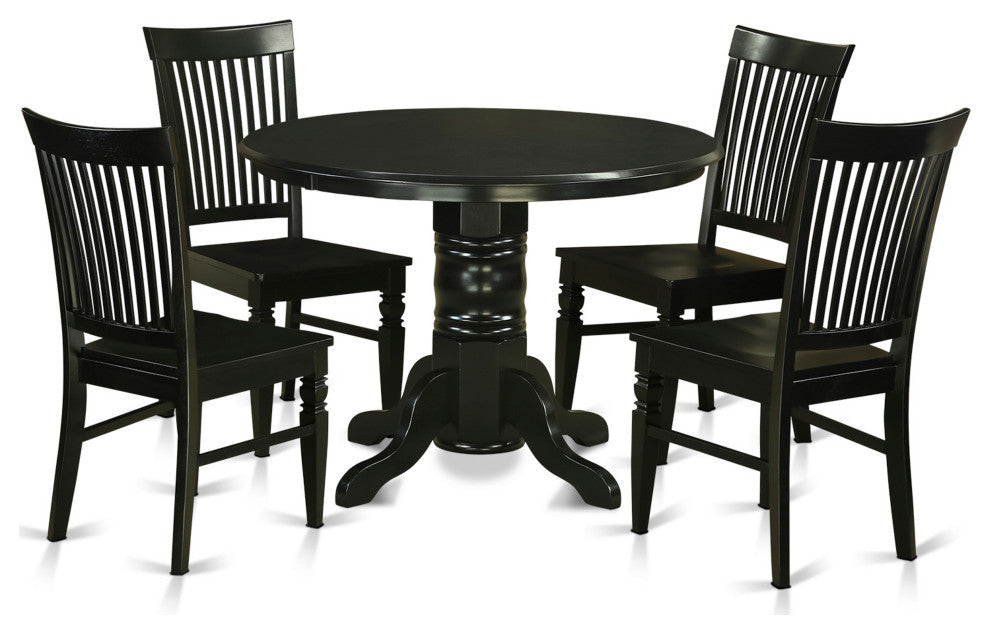 5 Pc Small Kitchen Table Set - Kitchen Table And 4 Dinette Chairs