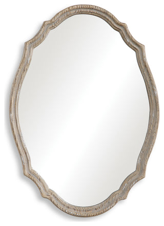 34" Coastal Brown Oval Mirror