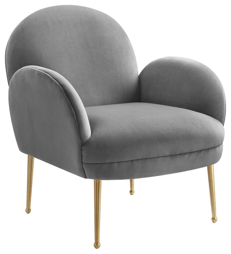 Gwen Grey Velvet Chair - Grey