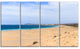 Sea and Clouds in Blue Sky, Seashore Canvas Art Print, 48"x28", 4 Panels