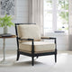 Armchair Accent Chair, Nailhead, Beige Black, Fabric, Modern, Cafe Hospitality