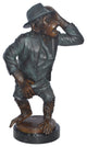 Monkey in Suit bronze statue - Size: 16"L x 10"W x 27"H.