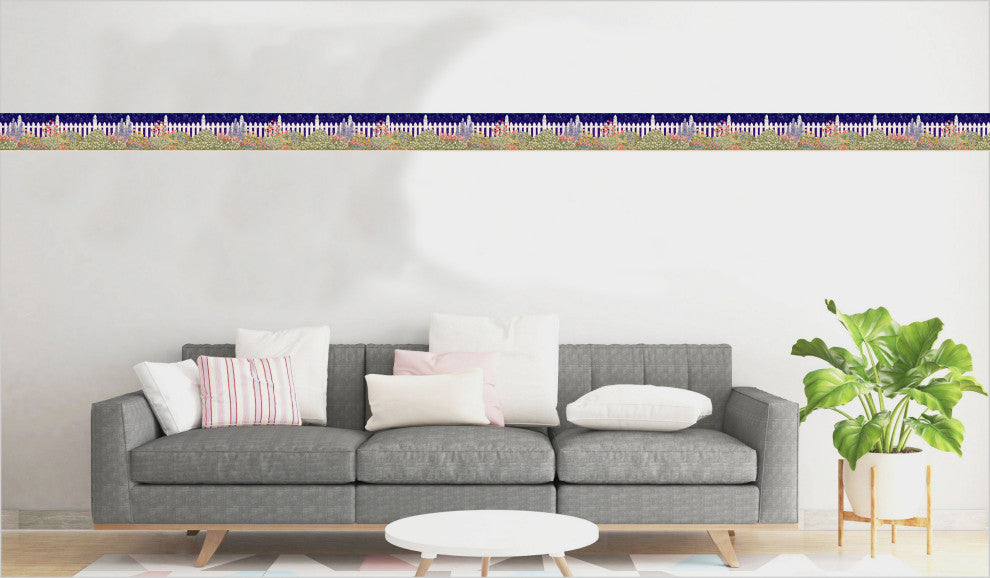 Flower, Night Sky Peel and Stick Wallpaper Border 15'x7"