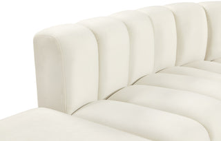 Arc Velvet Upholstered 7-Pc. L-Shaped Modular Sectional, Cream