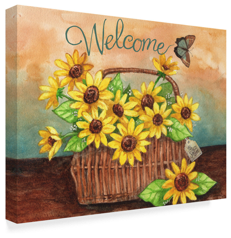 Melinda Hipsher ''Sunflower Basket New'' Canvas Art, 32"x24"